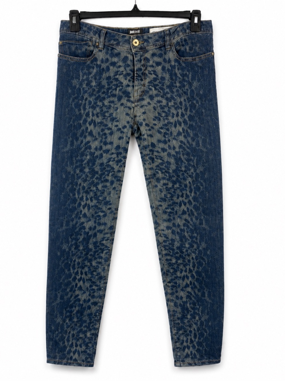 Just Cavalli Roberto Cavalli Leopard Print Jeans 31 Skinny Stretch Y2K Italy